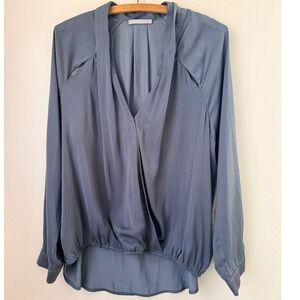 TART  Wrap Front Long Sleeve Blouse Top M Cutout Glam Holiday Officesiren Norm